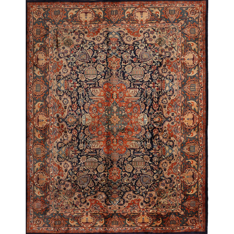 Tapis traditionnel rouge / brun Dare, Rectangle 7 pi x 10 pi