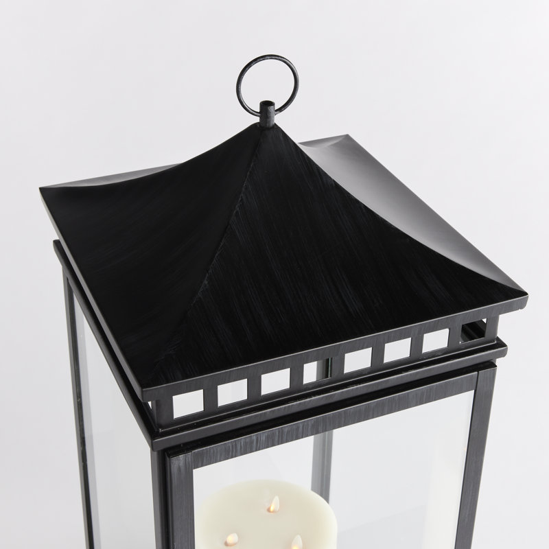 Kito Stainless Steel Tabletop Lantern, 30" H x 13" W x 13" D