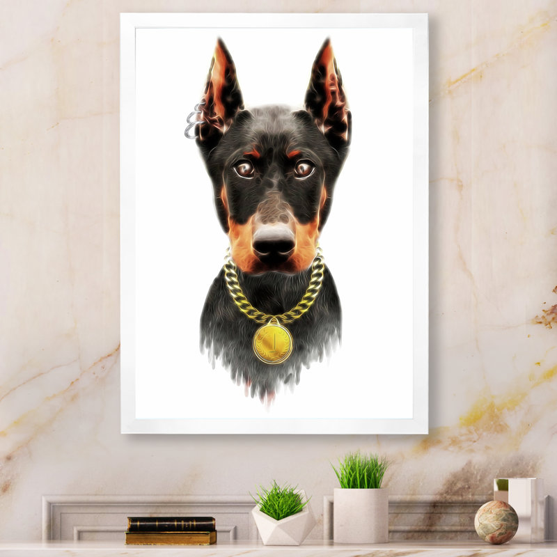 Caricature de chien de garde Doberman II Caricature de chien de garde Doberman II - sur, H 20 po x l 12 po x P 1,5 po