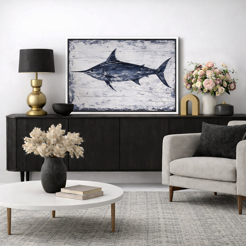 Illustration de voilier, photos de salon élégant de bord de mer, impression sur toile giclée sur toile encadrée, Cadre blanc