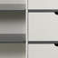 Armoire d'appoint 47 pouces avec 3 tiroirs et 3 tablettes ouvertes, bois blanc
