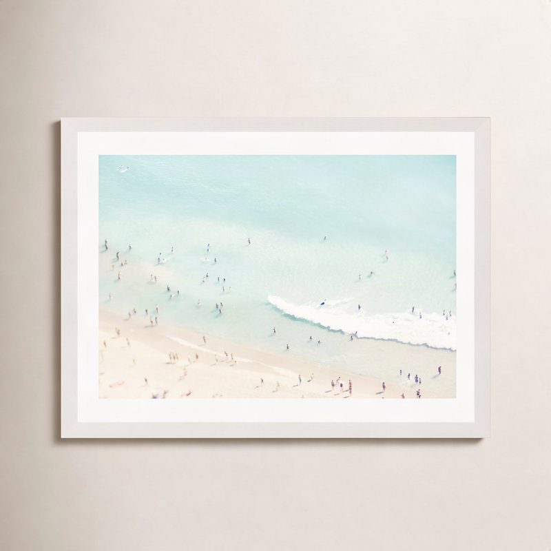 Impression sur toile «Tily Beach Summer Love Ll» par Ingrid Beddoes, H 24 po x l 36 po x P 0,75 po, Cadre simple blanc, Oui