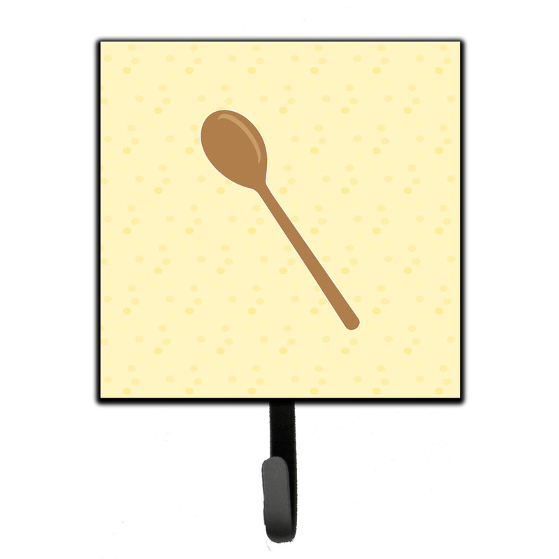 Organisateur de clé murale cuillère en bois avec crochets clés Ulu, Jaune