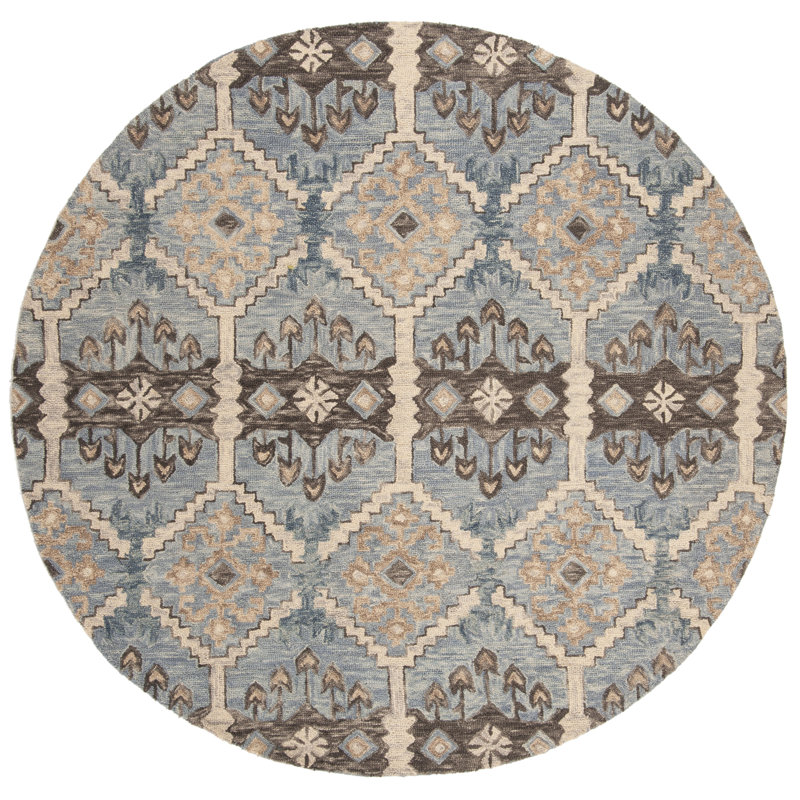 Posada Hand Tufted Wool Southwestern Rug, Round 7'