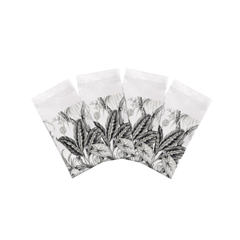 Amazonia Cotton Blend Square Napkins, Dovecote Black White