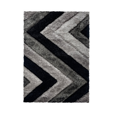 Hemma Geometric Hand Woven Shag Area Rug