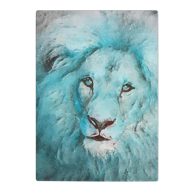 Glass Face of A Lion in Abstract Chopping Board, 39 cm W x 28.5 cm L
