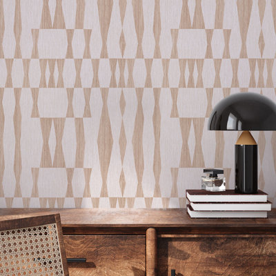 Faux Grasscloth Geo Peel and Stick Wallpaper
