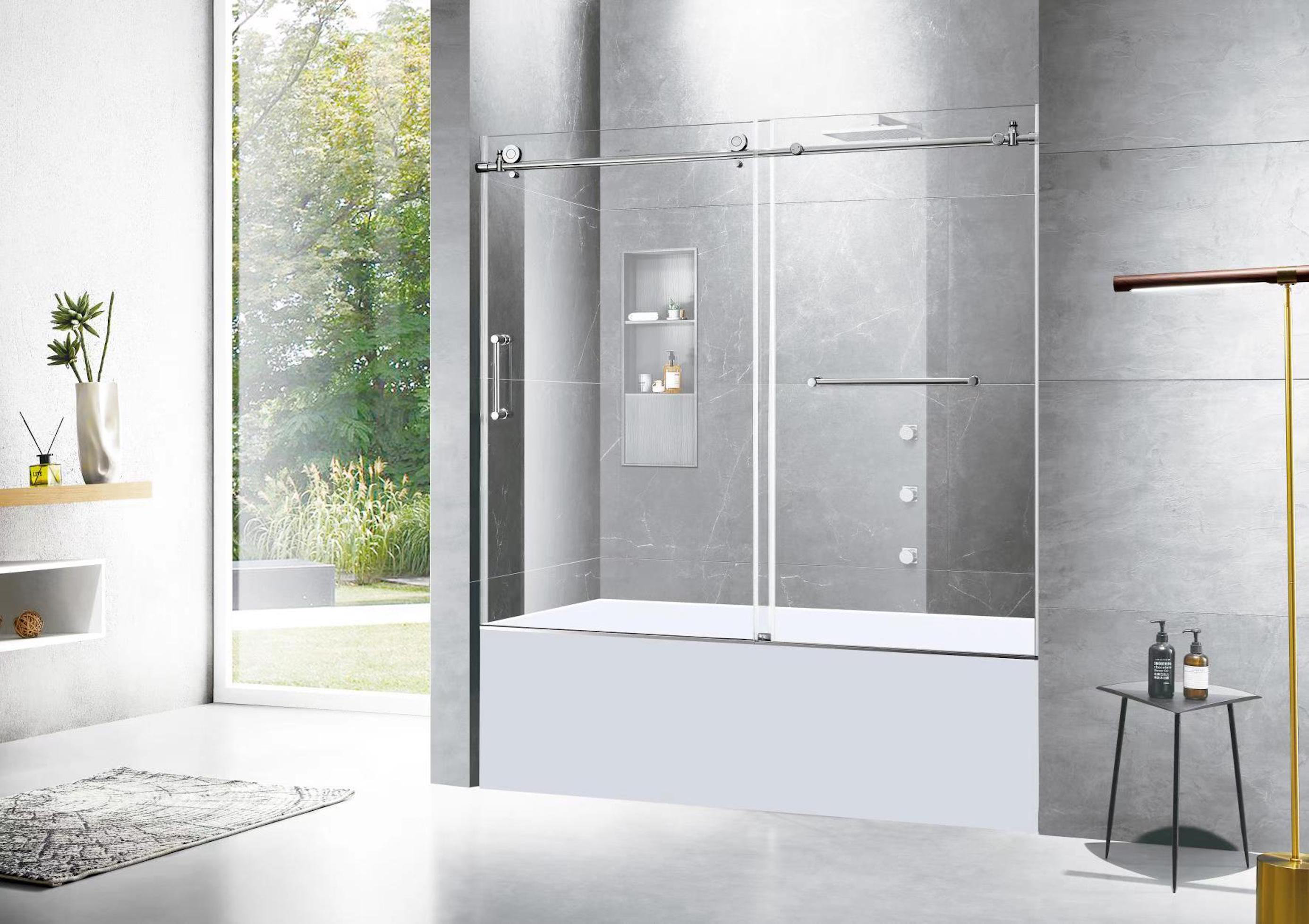 MoSweet Essence 60'' , 62'' Framed Shower Door for Bathtub Wayfair
