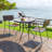 32 Inch Patio Tempered Glass Steel Frame Round Table With Convenient Umbrella Hole