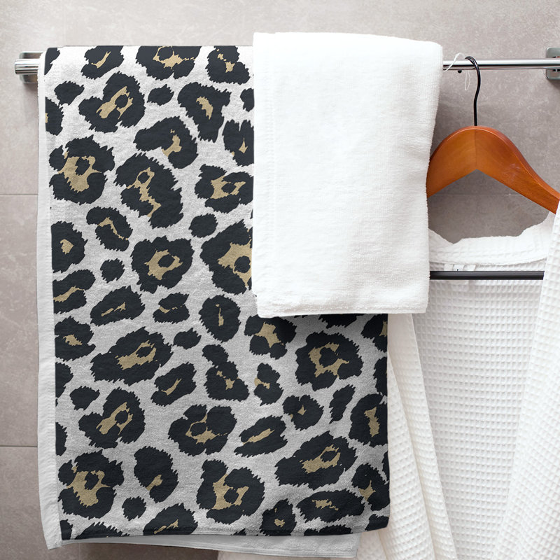 Everdene Bath Towel, Microfiber, White/Old Gold/Black