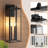 Beaverson 2 - Light 26'' H Black Outdoor Wall Light with Dusk to Dawn and Clear Tempered Glass-1169140067-1166166989
