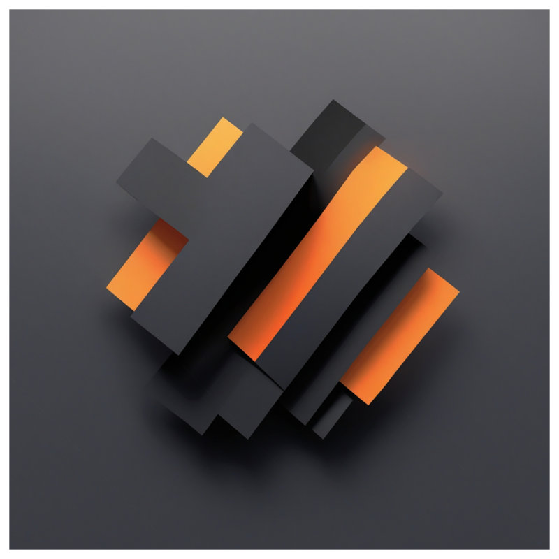 Black Orange Geometric Shapes Comforter, Twin