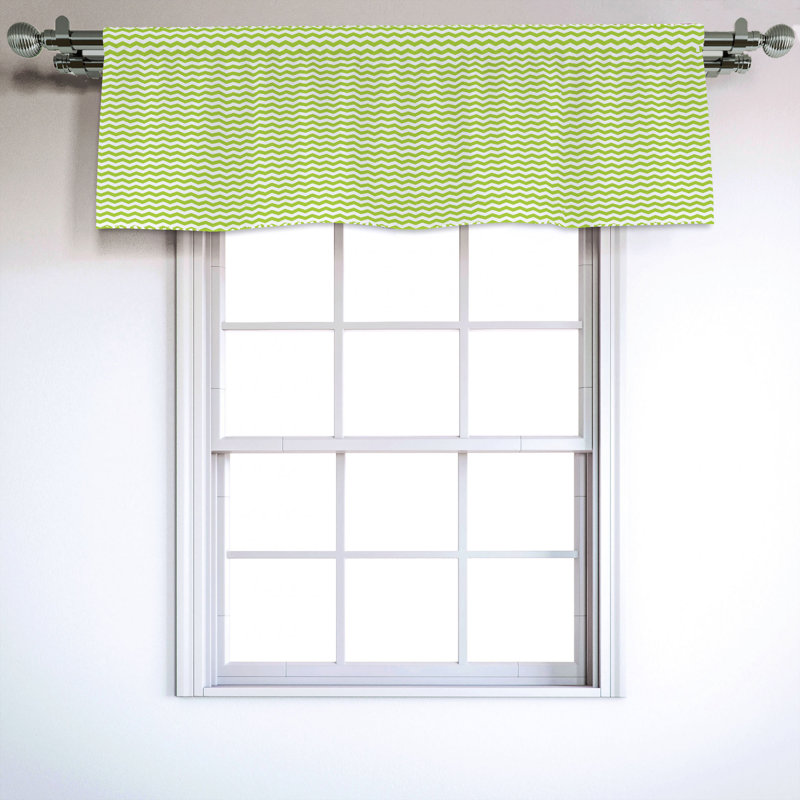 Sateen Chevron Ruffled Window Valance