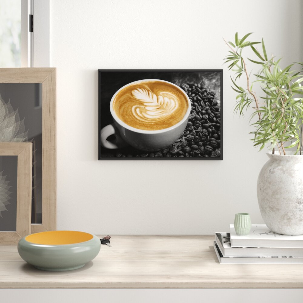 Gerahmtes Wandbild Dekor auf Kaffee