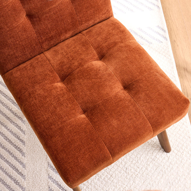 Chaise d'appoint rembourrée Nieck, Orange brûlé, 4