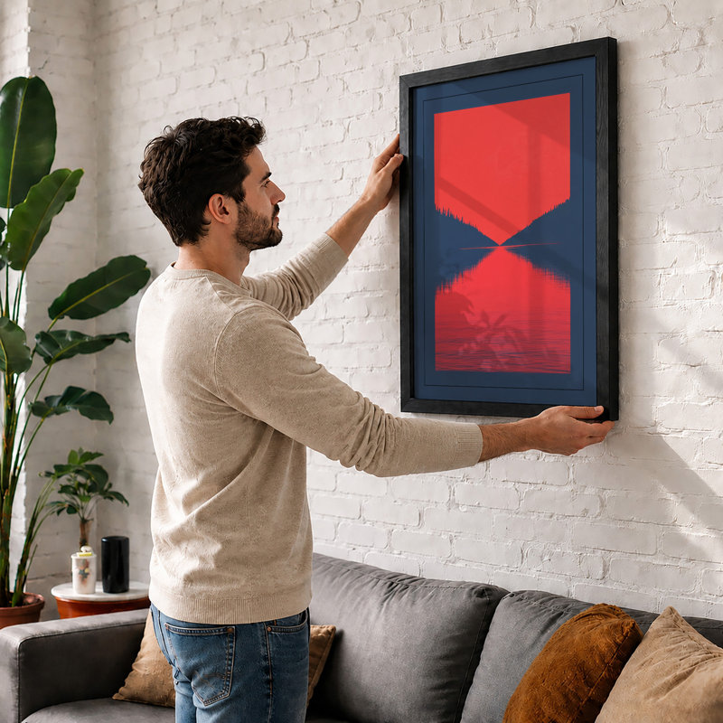 Geometric Symmetry Minimalist - Print, Unframed, A4 - 29.7 x 21.0 cm