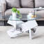 Table basse moderne 33,4 "avec verre trempé transparent et support rond, pieds supérieurs, 33,4"