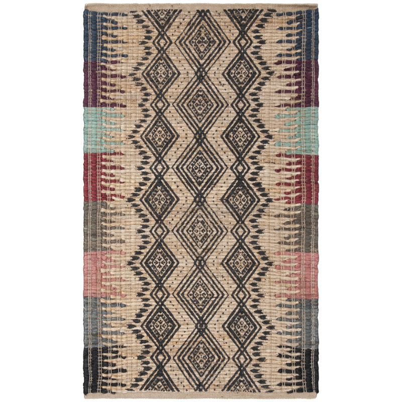Arria Hand Woven Jute, Cotton Southwestern Rug, Rectangle 4' x 6'