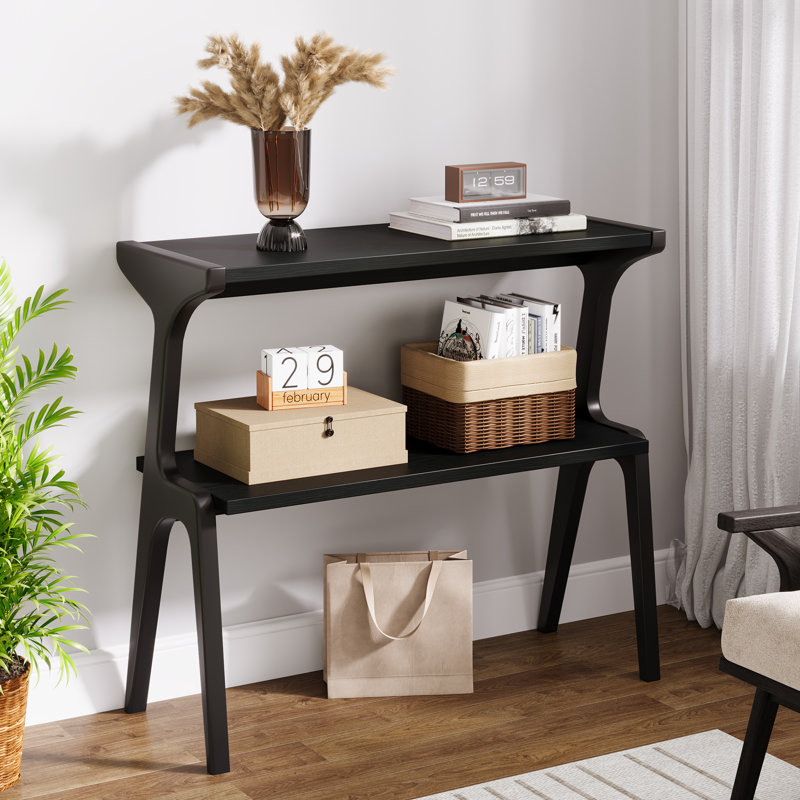 Side Table with Storage, Black