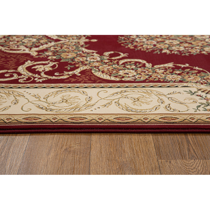 Tapis classique à motif de médaillon Gorrono Collection, Rectangle 7 pi 10 po x 10 pi