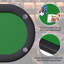 8 Player Oval Poker Table Foldable, 72" Game Table with Padded Rails, Cup Holders & Storage Bag-122481250