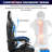 Hoffree LED Ergonomic Gaming Chair with Bluetooth Speakers and Vibration Lumbar Pillow-69741809