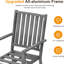 Chaises de patio 23 po en aluminium toutes saisons avec coussins gris - idéales pour les chaises longues d'extérieur