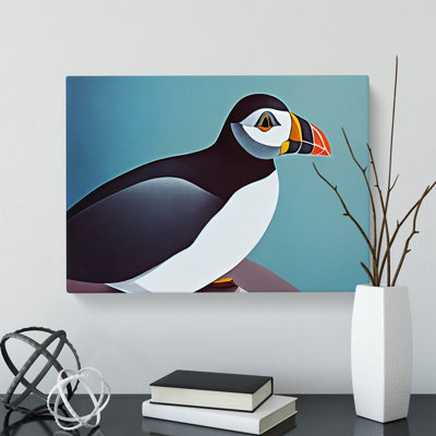Delightful Puffin Bird - Wrapped Canvas