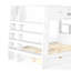 Full Over Full Bunk Bed with LED Lights, Bookcase Headboard & Storage Drawers, Space-Saving Bunk Bed Frame with Built-in Shelves & Guardrail for Bedroom Apartment, White-479990365