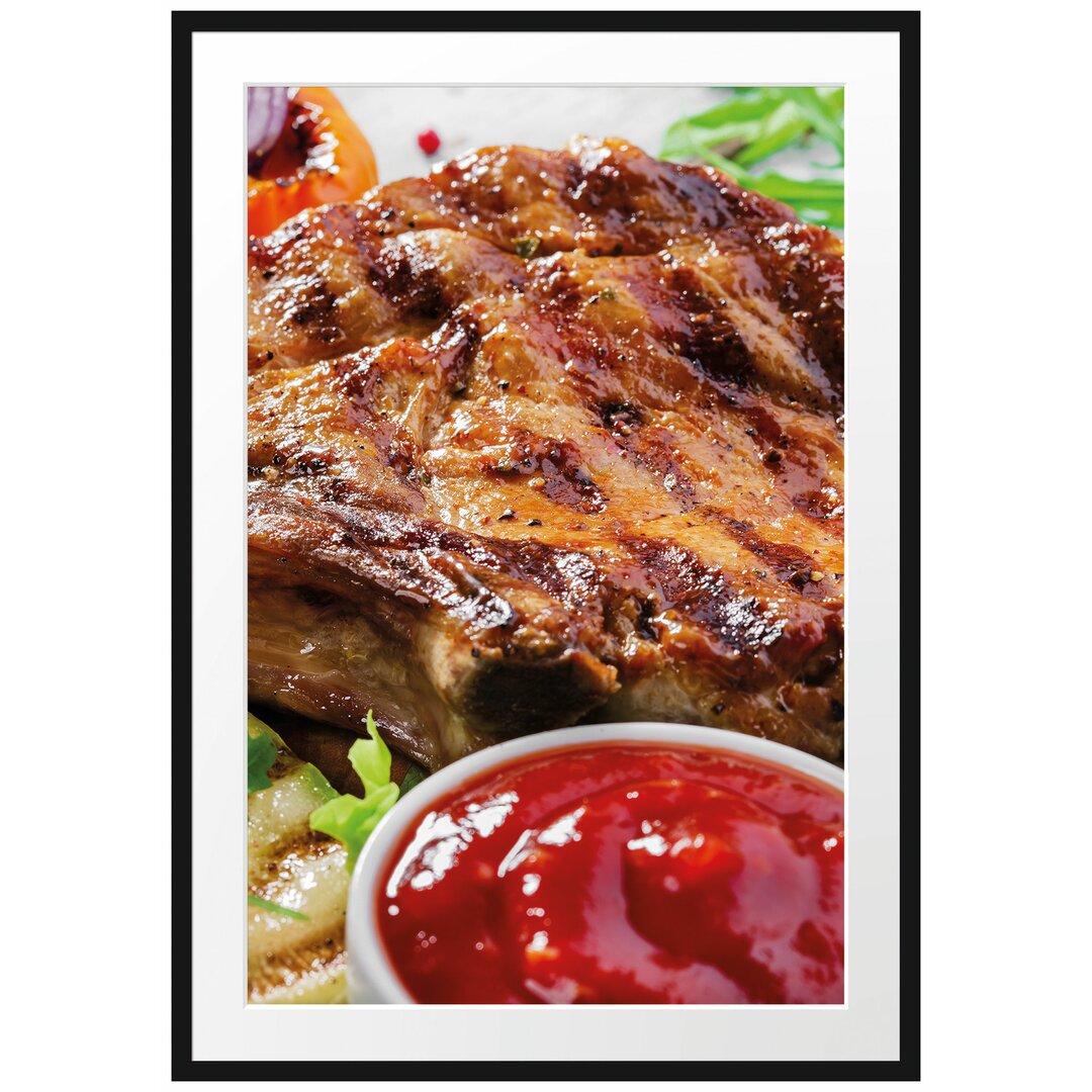 Gerahmtes Poster Gegrilltes Steak