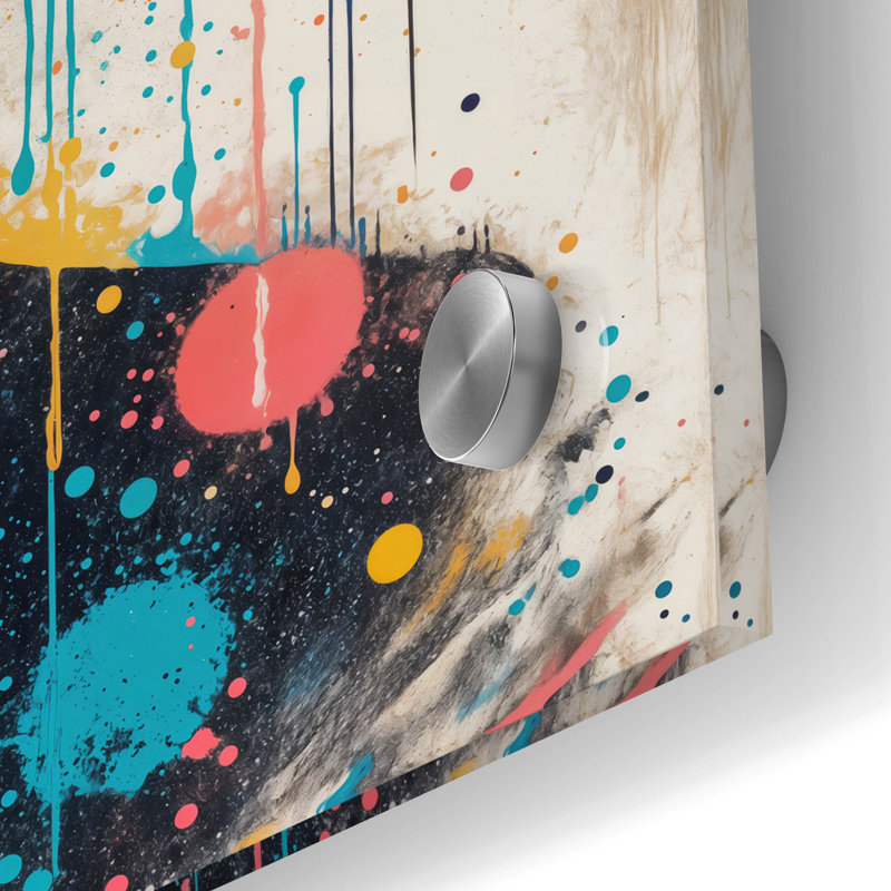 «French Bulldog Collorfull» par Rey Klimt, art mural en verre acrylique, H 24 po x l 24 po x P 0,2 po
