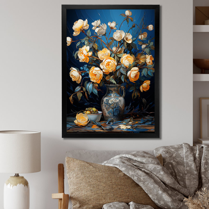 Reproduction sur toile florale et botanique, chef-d'œuvre des tournesols de Van Gogh I, Cadre photo noir