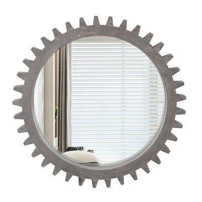 Industrial Gear-Shaped Decorative Mirror - Unique Cogwheel Frame Design Adds Mechanical Aesthetics to Your Space