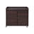 Outdoor Portable PE Rattan Serving Rolling Bar Cart with Storage Shelves, Glass Top, and Locking Wheels