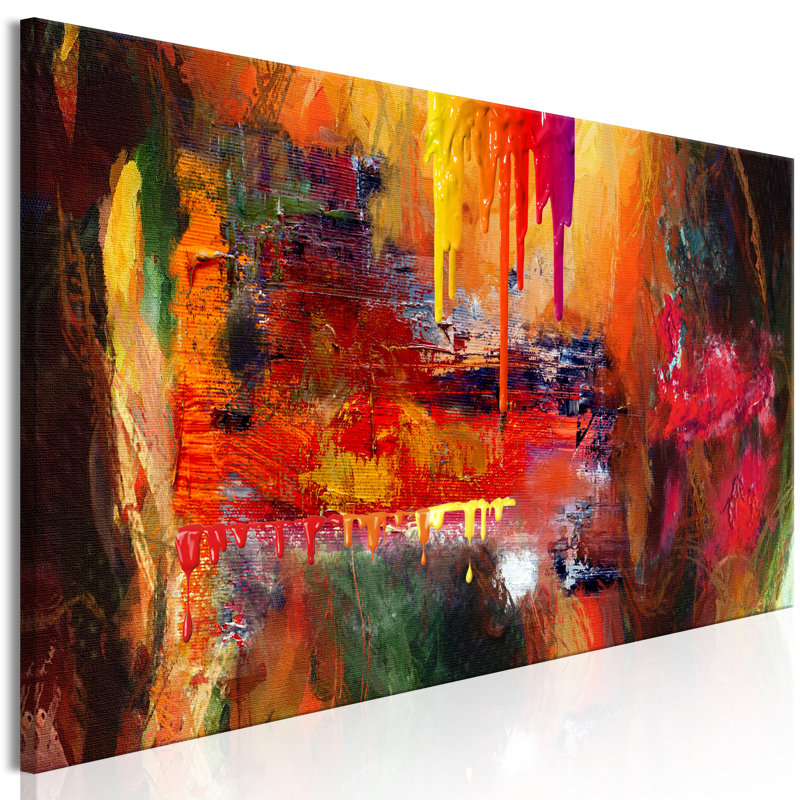 L'enfer étroit - peinture sur toile tendue, H 18 po x l 53 po x P 1 po