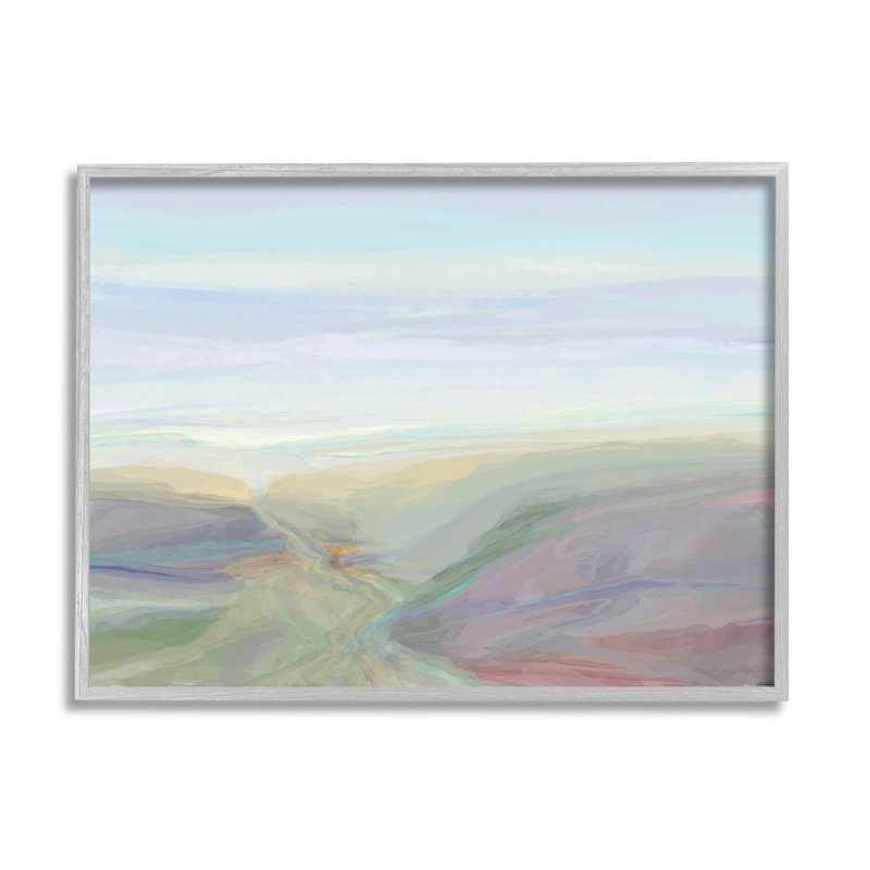 Doux vue aérienne, paysage naturel, estampe numérique de Michael Tienhaara, H 16 po x l 20 po x P 1,5 po