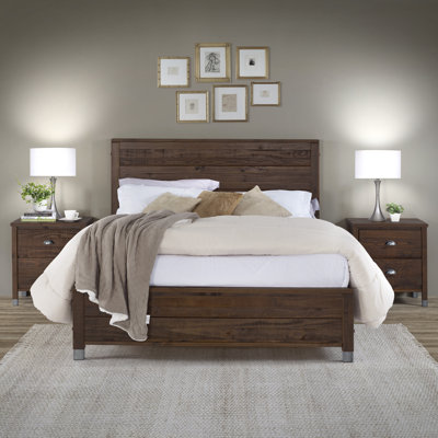 Lanora Solid Wood Panel Bed