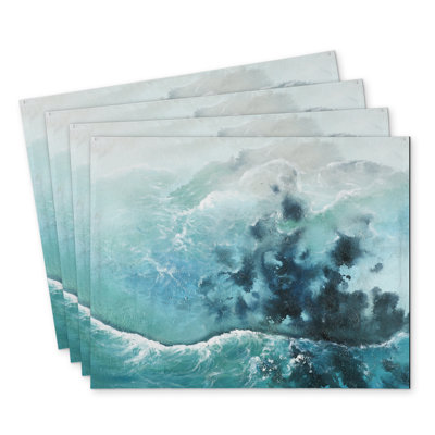 Seaside of the Caribbean Polyester Chandrine Set of 4 Decor