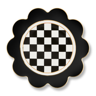 Black Petal Dinner Plate