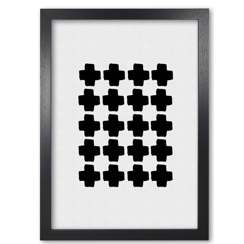 Black And White Abstract III - Print, 85 cm H x 60 cm W x 5 cm D, Black Grain Frame