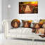 Coussin décoratif magnifique "Passerelle en lumière dorée"