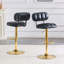 Ensemble de 2 tabourets de bar modernes avec tabourets rembourrés en cuir de polyuréthane à hauteur réglable avec base en métal et repose-pieds pour îlot de cuisine, bar personnel et salle de jeux-1981086097