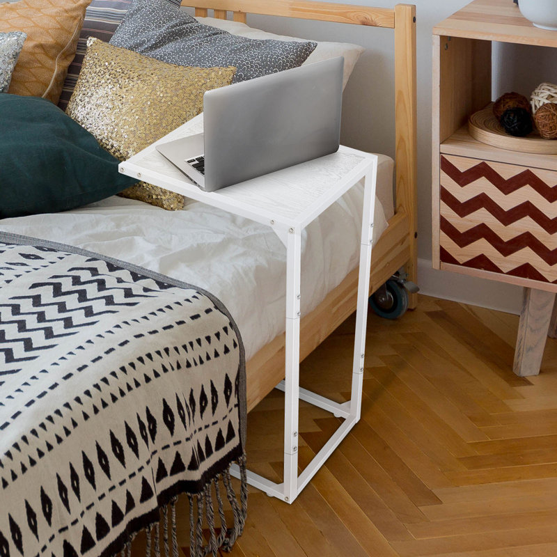 Ensemble de 2 tables d'appoint en forme de C horizontales - blanc