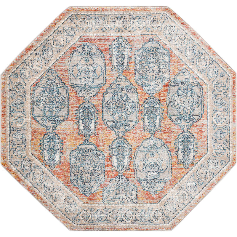 Opel Floral Indoor Rug, Octagon 7'10"