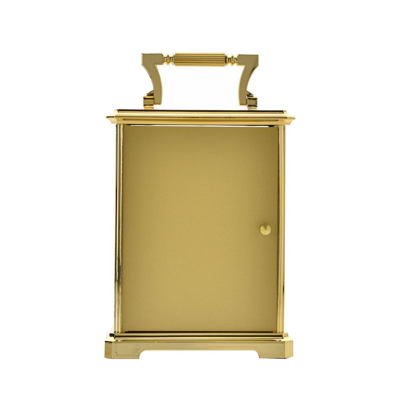 Roman Numeral Metal Quartz Movement / Crystal Tabletop Clock in Gold
