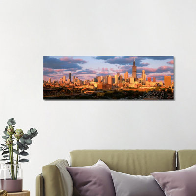 Cityscape, Day, Chicago, Illinois, USA - Wrapped Canvas Panoramic Print