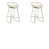 Upholstered Counter Stool with Metal Frame