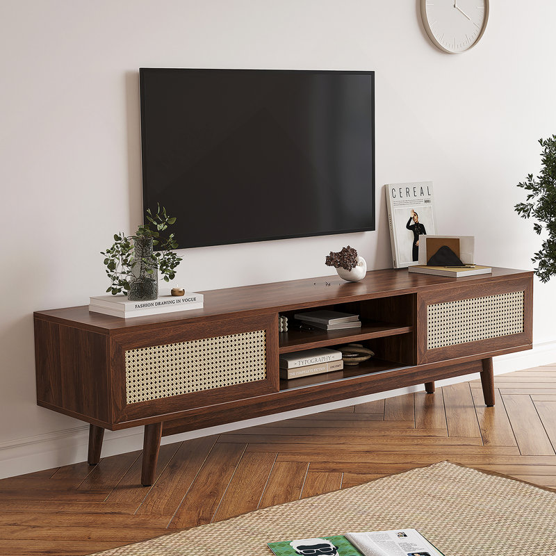 Meuble télé, meuble télé en bois avec rangement pour le salon