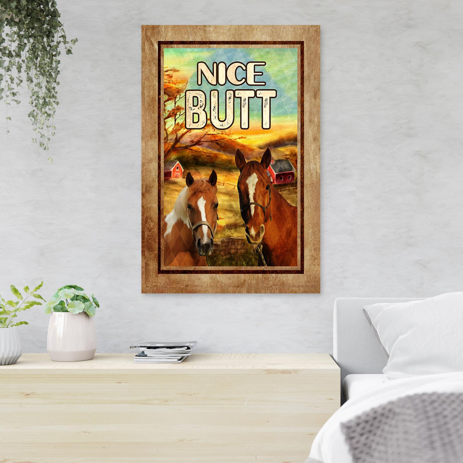 Trinx Two Horses - Nice Butt - 1 Piece Rectangle Graphic Art Print On ...